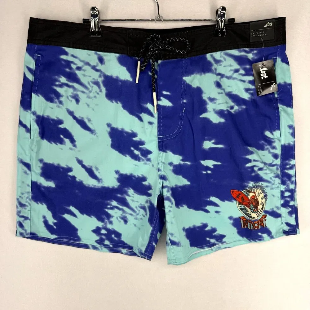 ...lost Mens Matrix Board Shorts Swim Size 38 7 Inseam‎ NEW